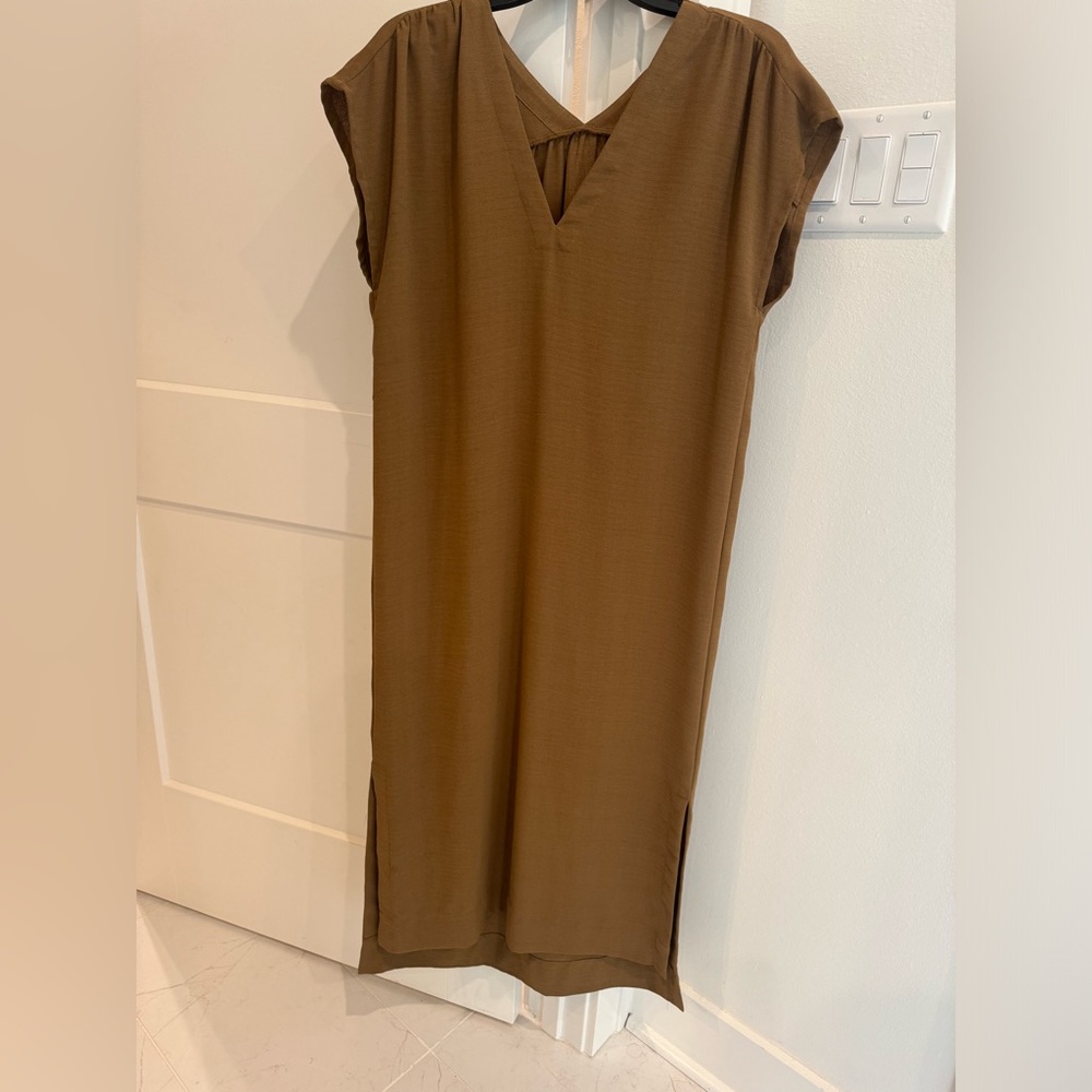 Brown V-Neck Dress